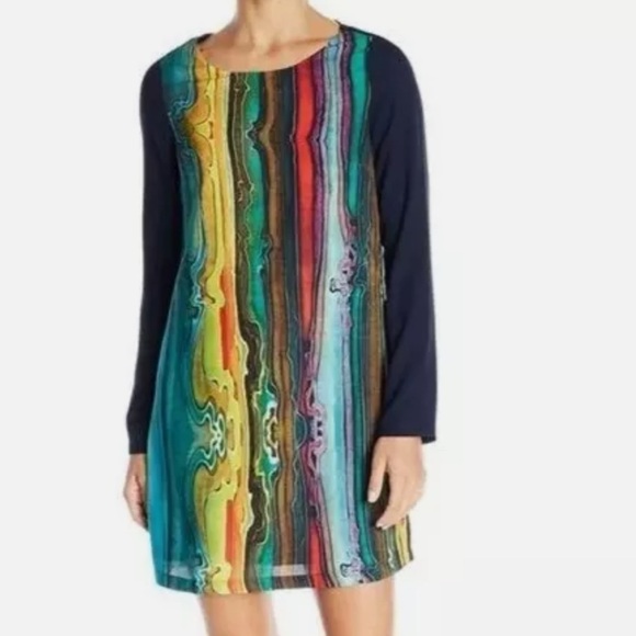 Women Prana Cece Medallion Abstract Lined Shift Dress M Multicolor Art to Wear - Picture 4 of 9